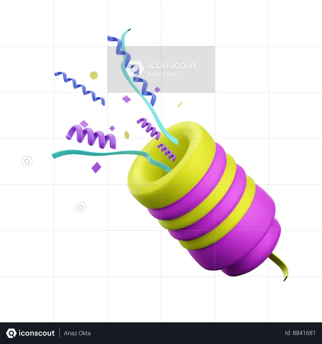 Anniversary poppers  3D Icon