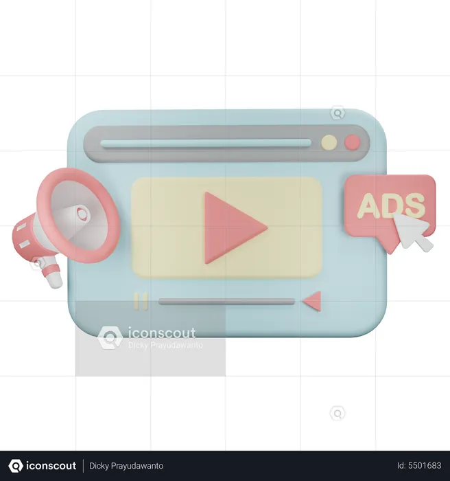 Annonces vidéo  3D Icon