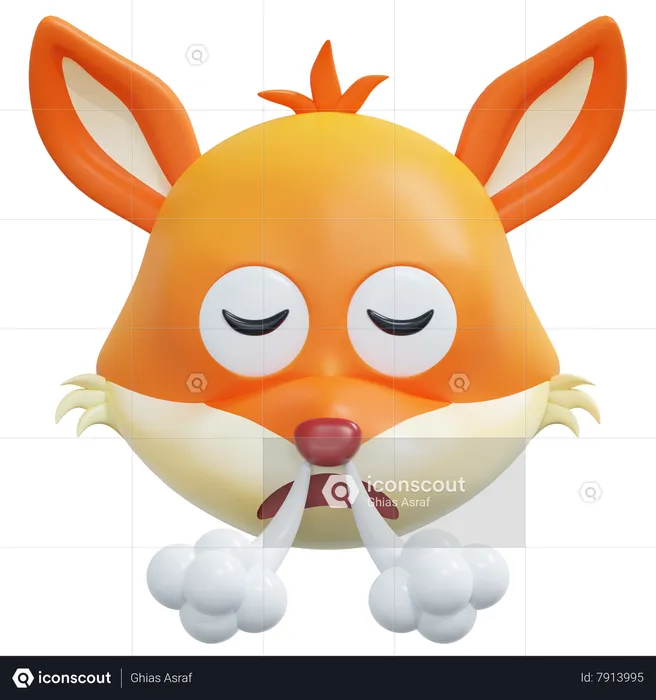 Annoyed Fox Emoticon Emoji 3D Icon