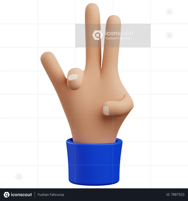 Geste de la main de l'annulaire  3D Icon