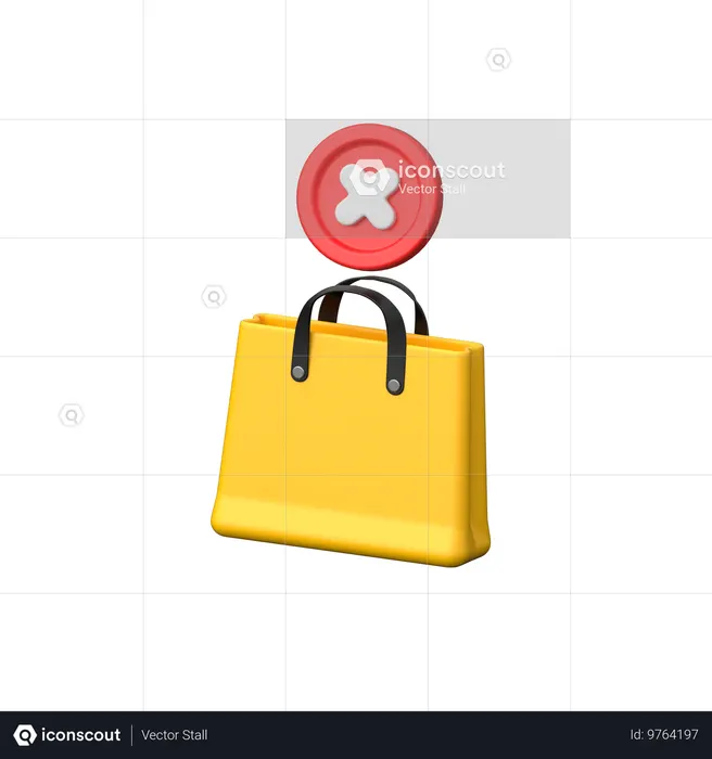 Annulation de la commande du sac.  3D Icon