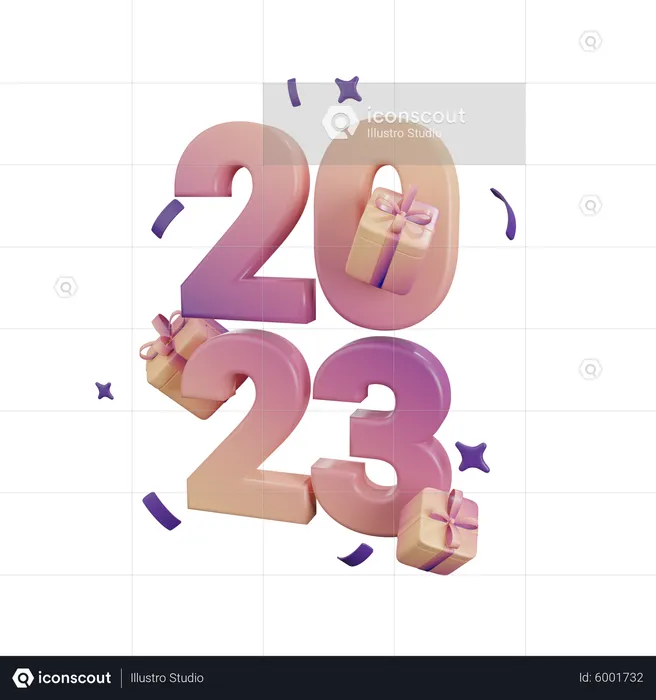 Ano Novo 2023  3D Icon