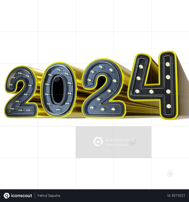 Ano Novo 2024  3D Icon