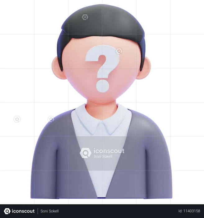 Anonymous Man  3D Icon