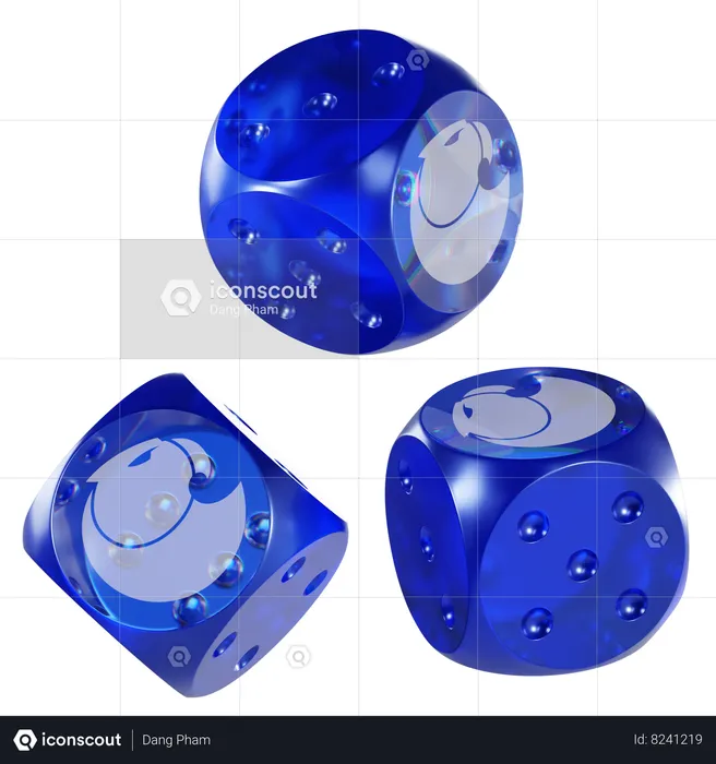 Ant Glass Dice Crypto  3D Icon