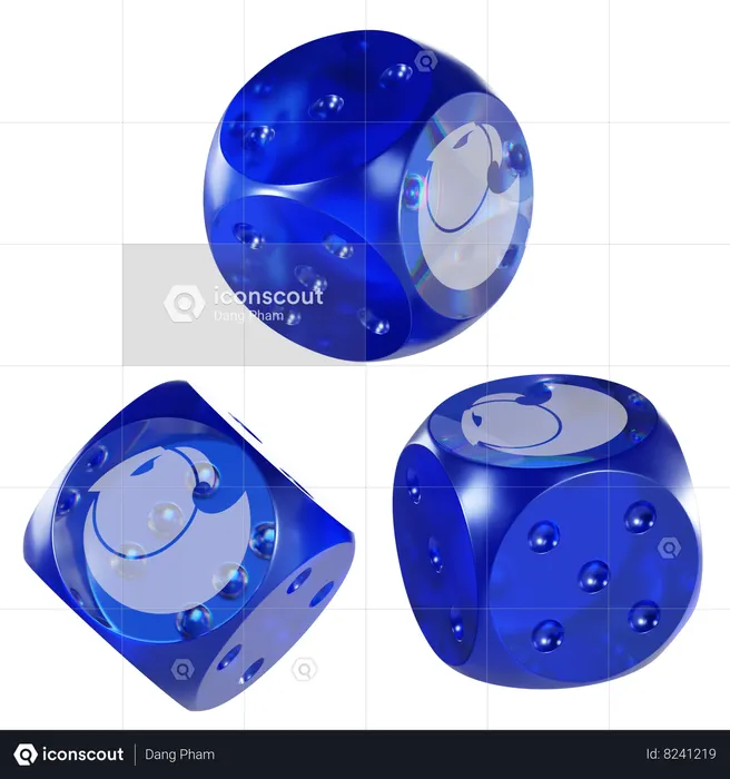 Ant Glass Dice Crypto  3D Icon