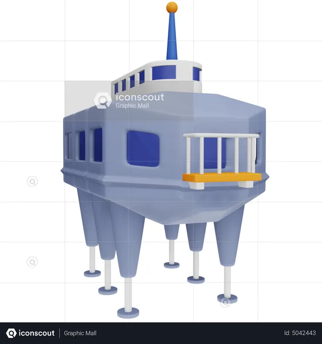 Antarctic Research Station  3D Icon