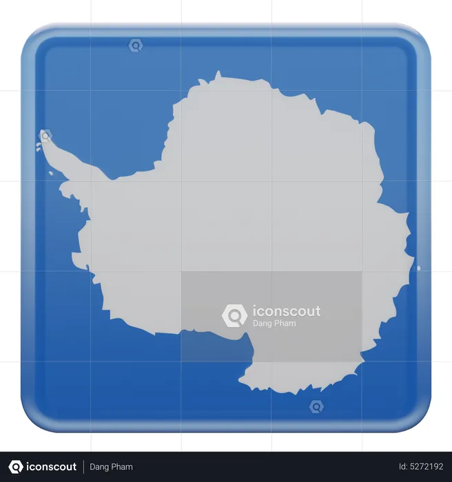 Antarctica Square Flag Flag 3D Icon