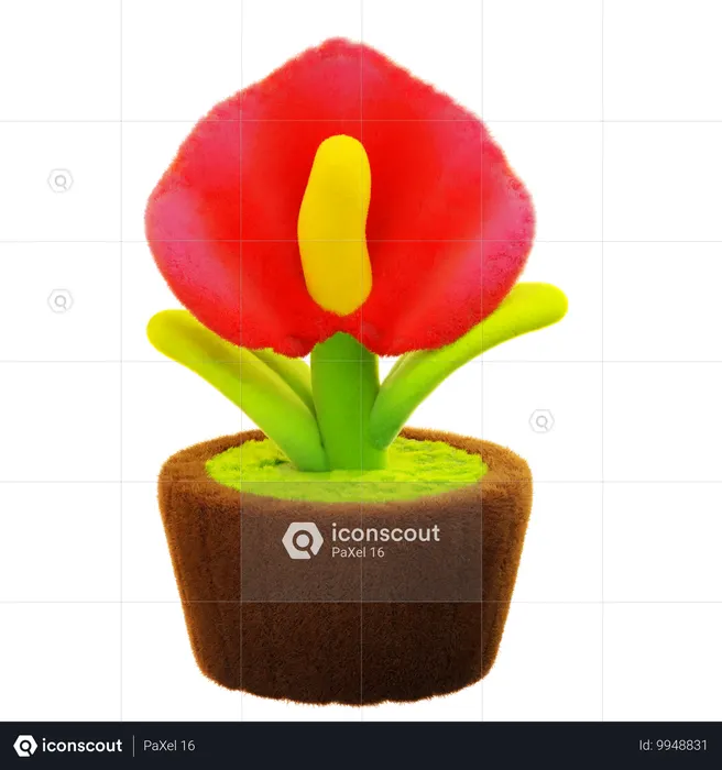 Anthurium Flower  3D Icon