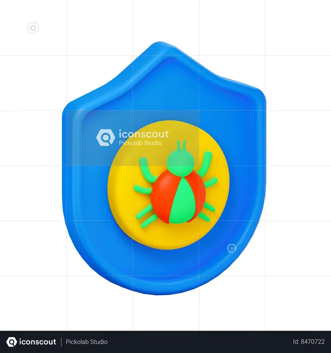 Anti virus security  3D Icon