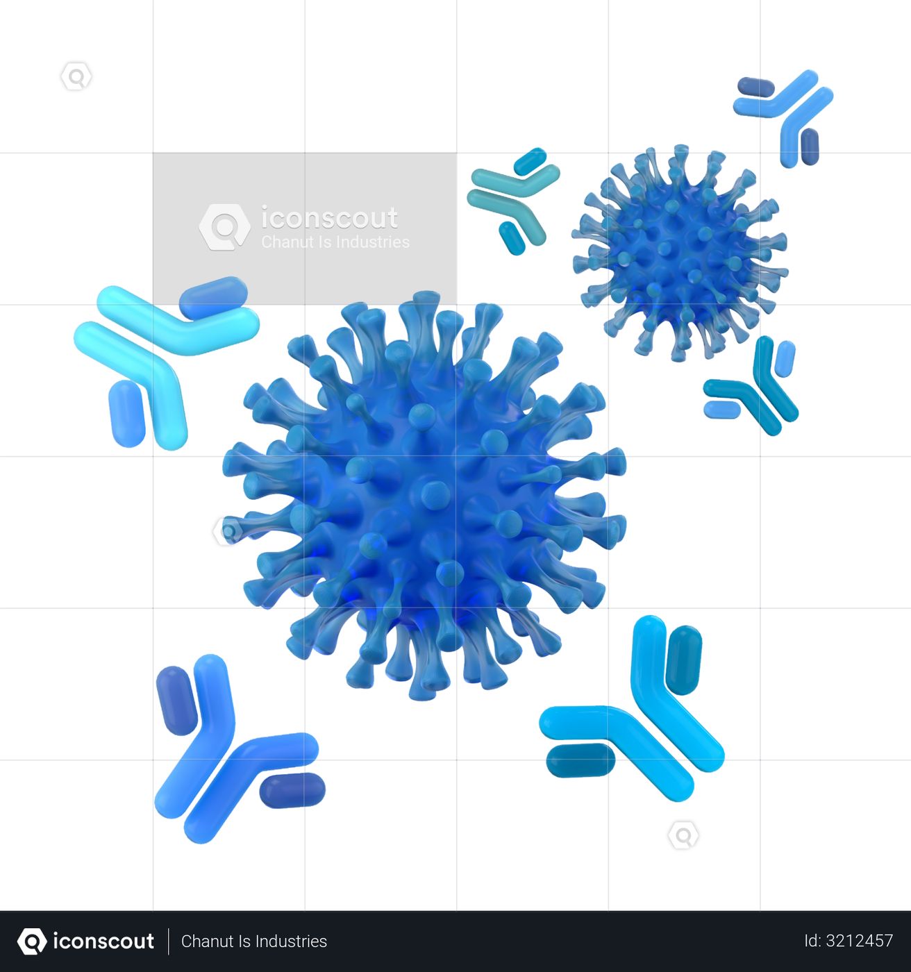 Premium Antibody System 3D Illustration download in PNG, OBJ or Blend