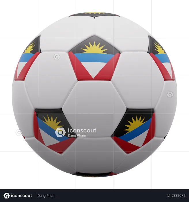 Antigua and Barbuda Ball Flag 3D Icon