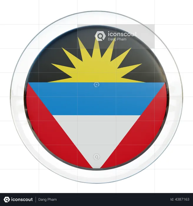 Antigua and Barbuda Flag Glass Flag 3D Flag