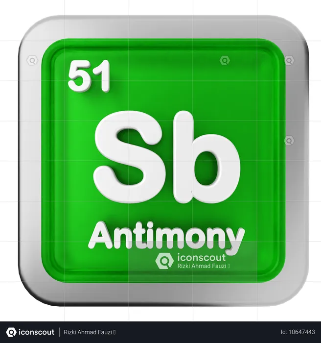 Antimony Periodic Table  3D Icon