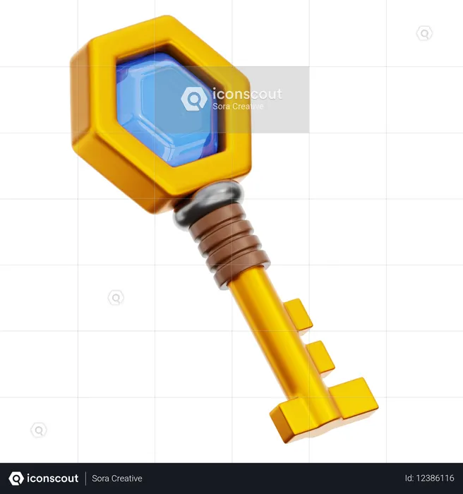 アンティークキー  3D Icon