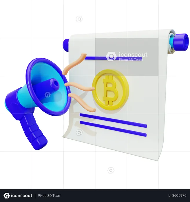 Anúncio de bitcoin  3D Illustration
