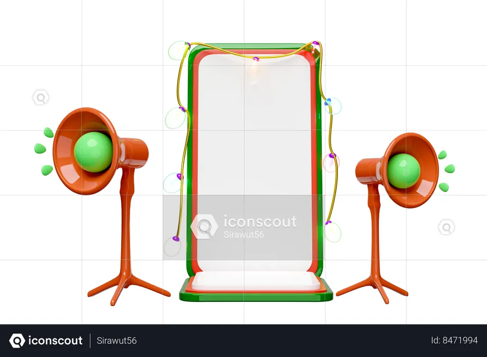 Anúncio de Natal no celular  3D Illustration