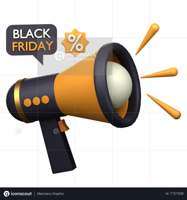 Anuncio de viernes negro  3D Icon