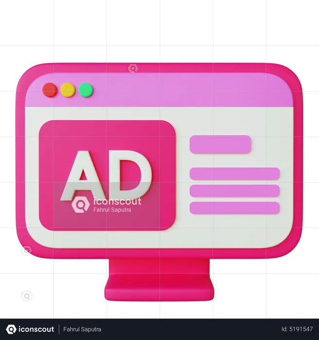 Publicidad digital  3D Icon