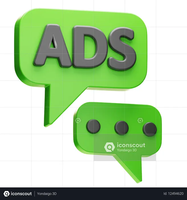Chat de anuncios  3D Icon