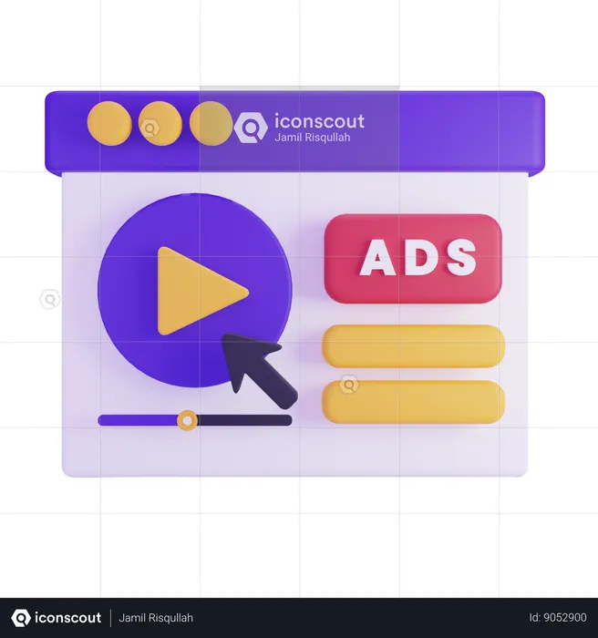 Anuncios de canales de vídeo  3D Icon