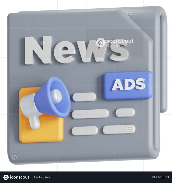 Anúncios de jornal  3D Icon