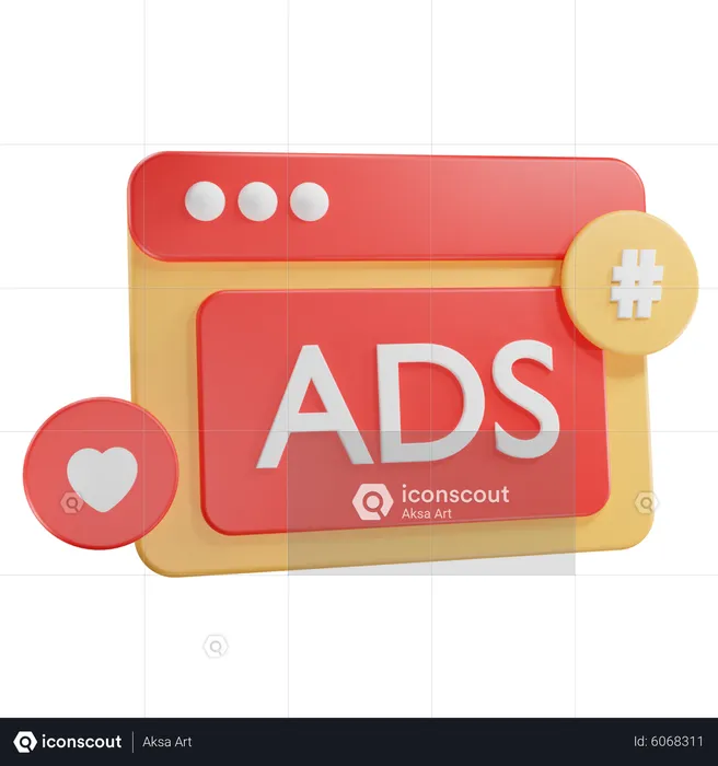 Anuncios de marketing digital  3D Icon