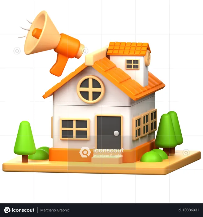 Anúncios imobiliários  3D Icon