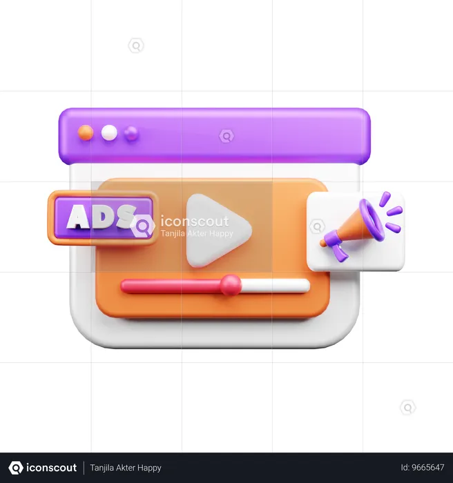 Anuncios de vídeo  3D Icon