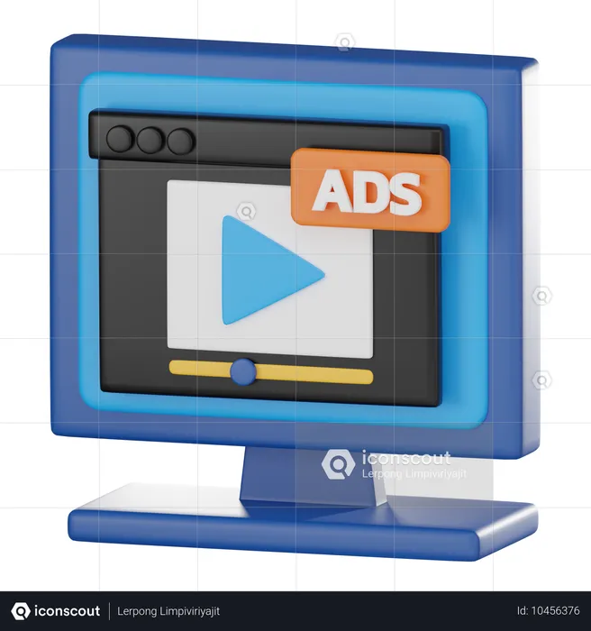 Anúncios em vídeo  3D Icon