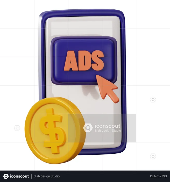 Dinheiro de anúncios  3D Icon