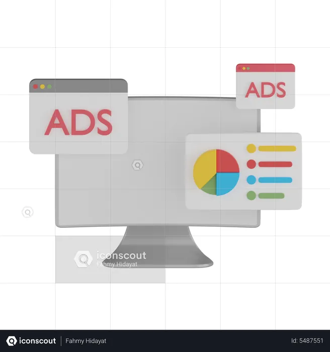 Anzeigenanalysediagramm  3D Icon