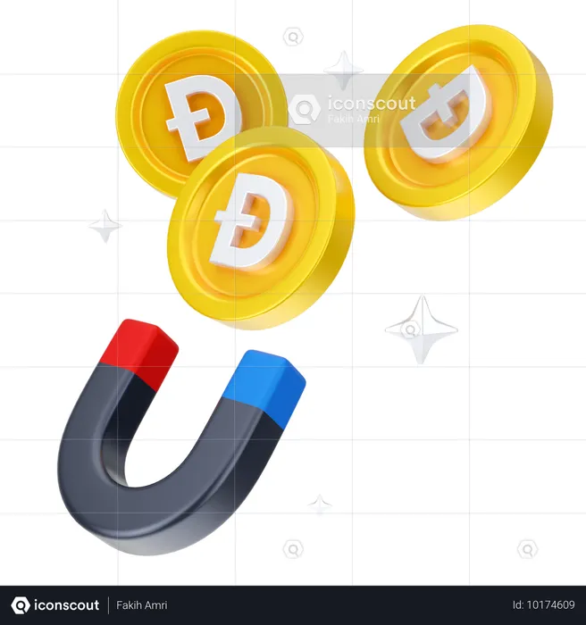 Dogecoin anziehen  3D Icon