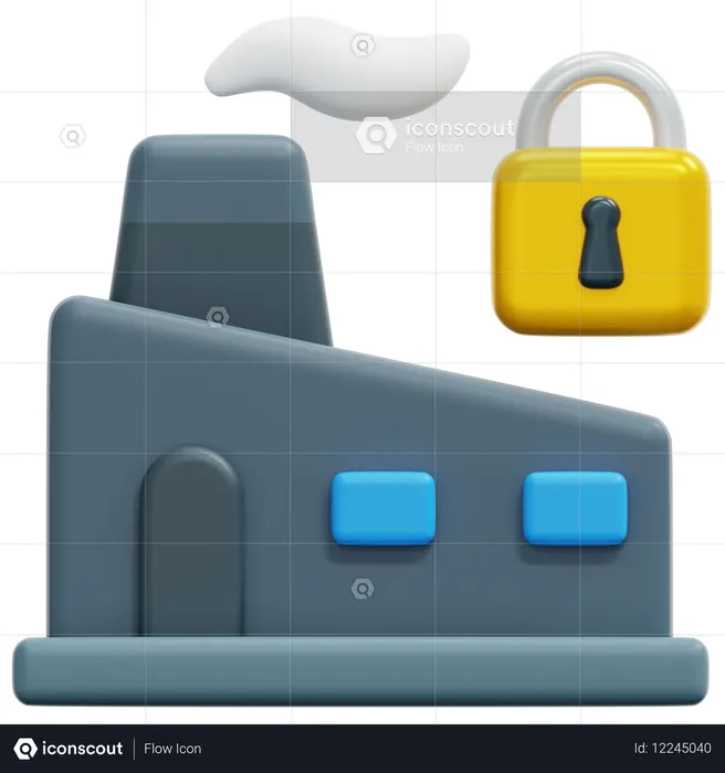 Cierre de fábrica  3D Icon