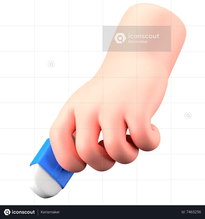 Mão segurando a borracha  3D Icon
