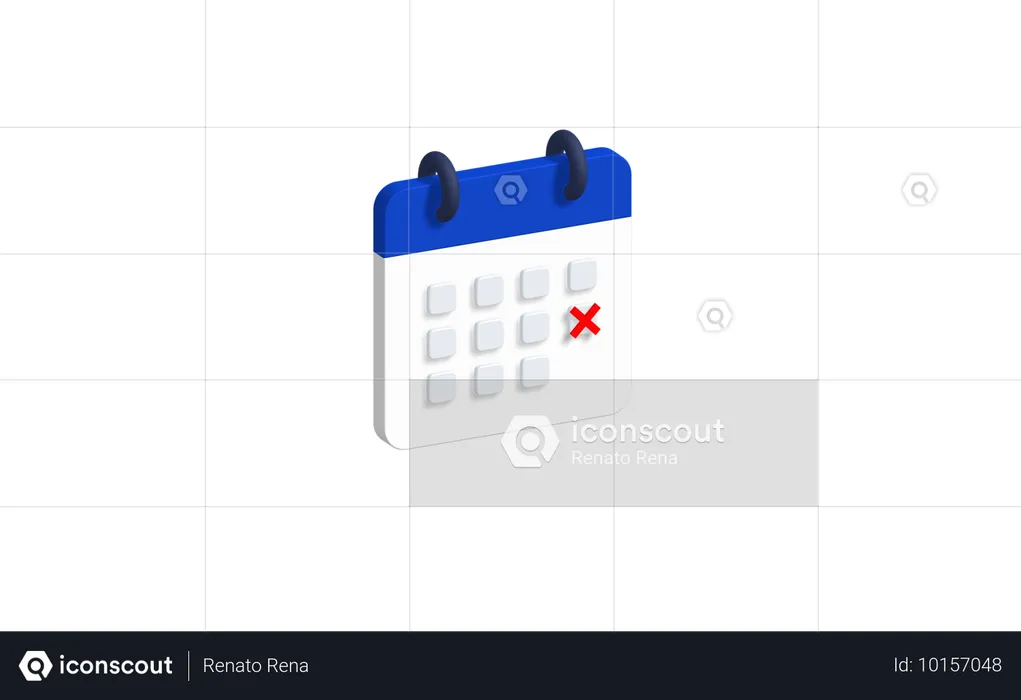 Excluir calendário  3D Icon