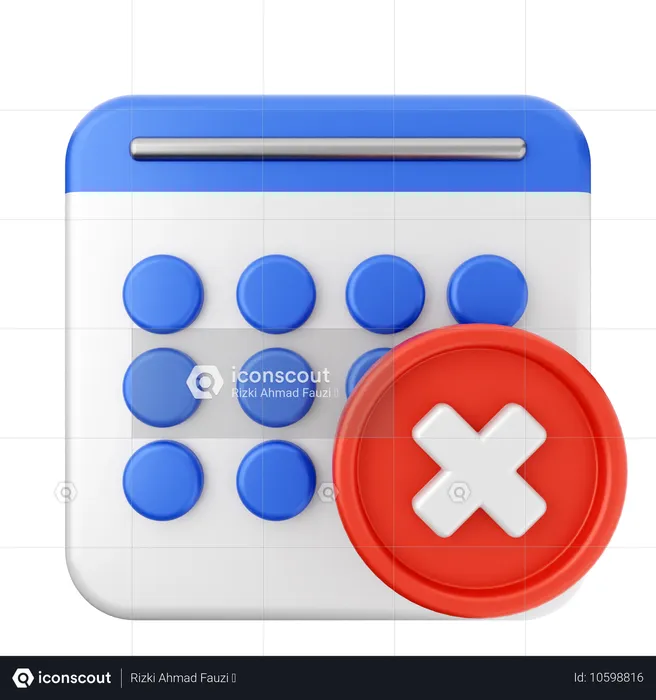 Excluir calendário  3D Icon