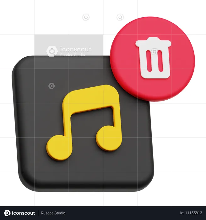 Excluir música  3D Icon