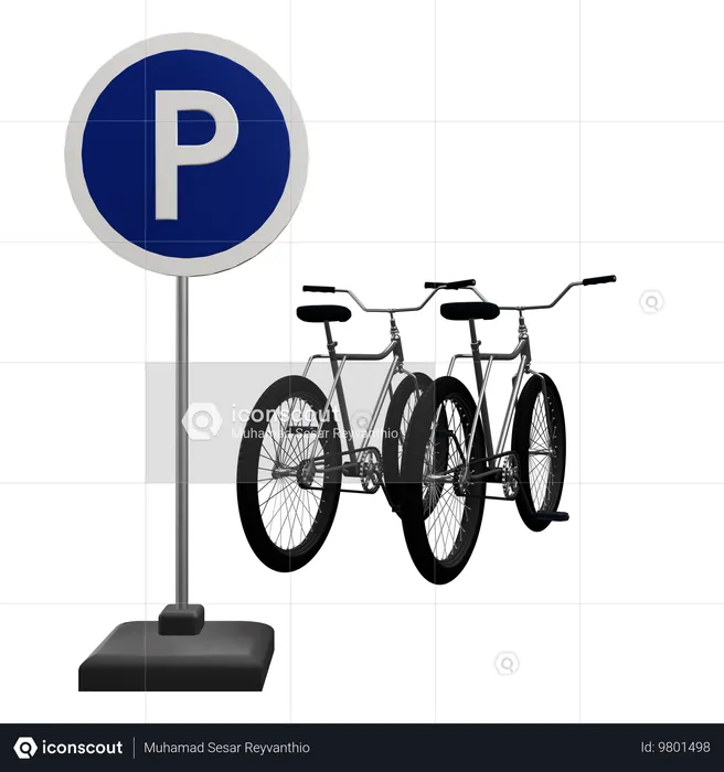 Estacionamiento de bicicletas  3D Icon