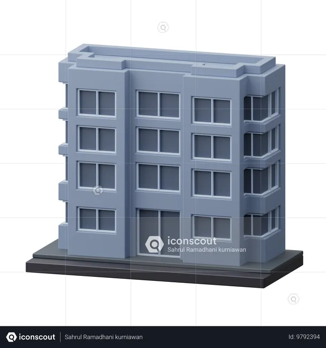 Apartment building  3D Icon