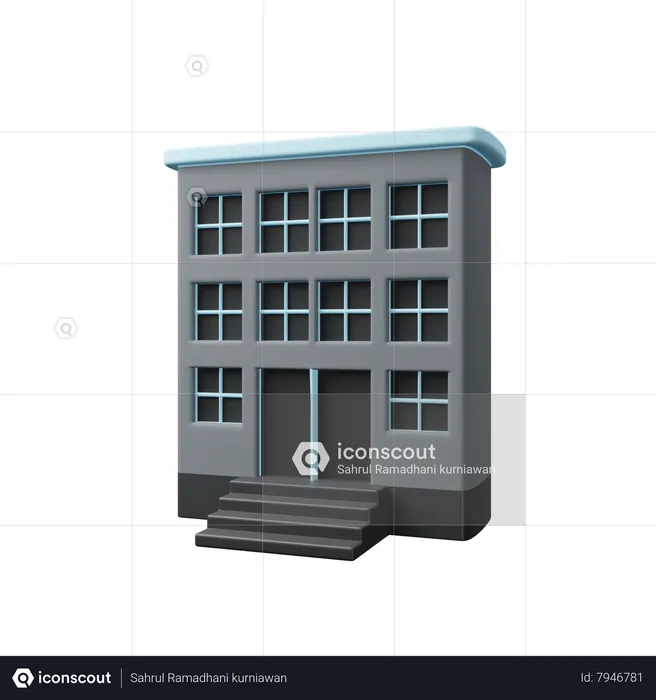 Apartment Building  3D Icon