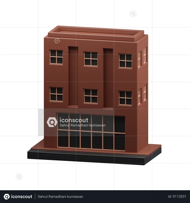 Apartment Building  3D Icon