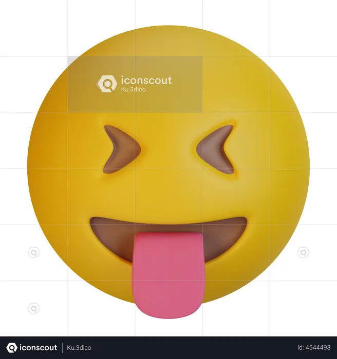 Apertando os olhos com a língua Emoji 3D Emoji