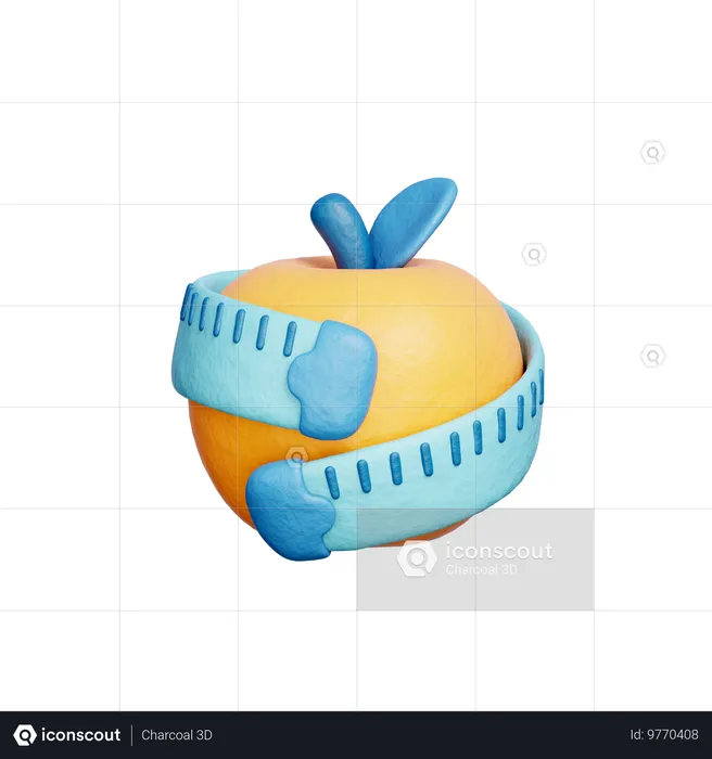 Apfel mit Maßband  3D Icon