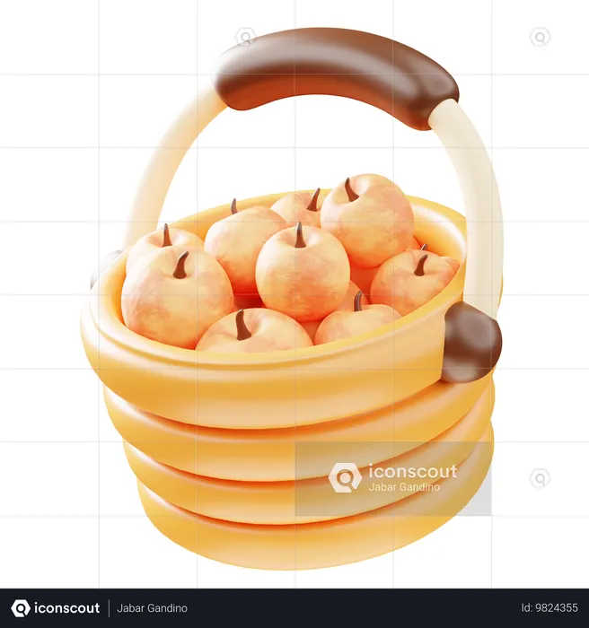 Apfelkorb  3D Icon