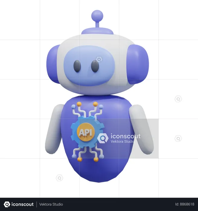 Personnage de robot API  3D Icon