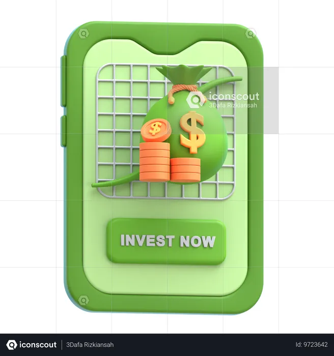Aplicación de inversión  3D Icon