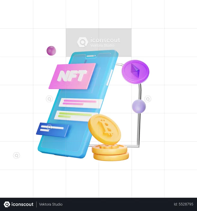 Aplicación móvil nft  3D Icon