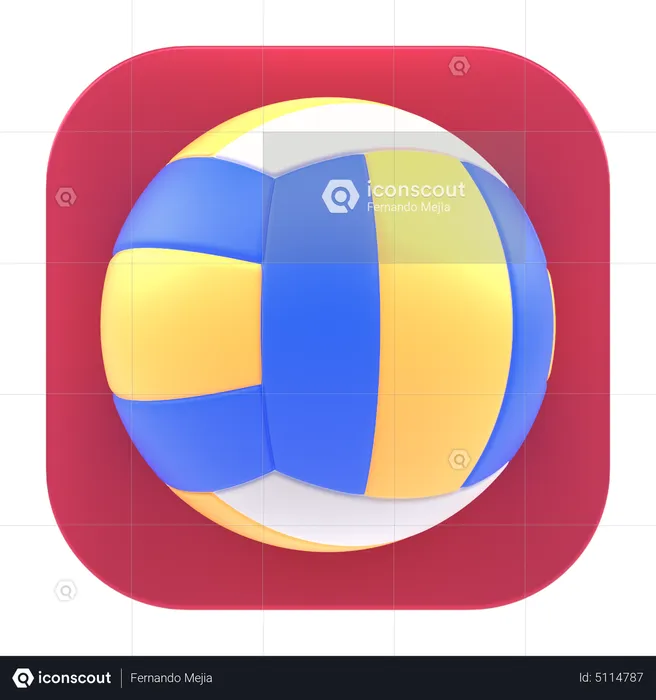 Aplicación de voleibol  3D Icon