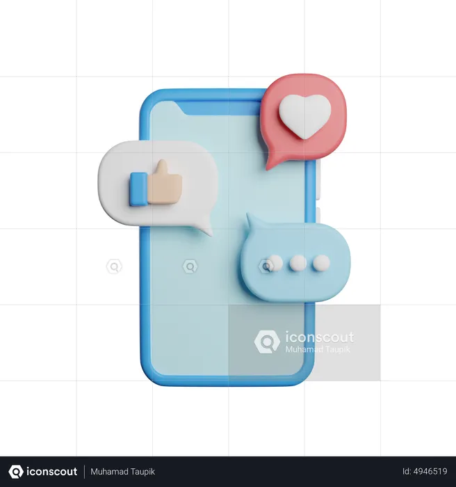 Aplicaciones de redes sociales  3D Icon
